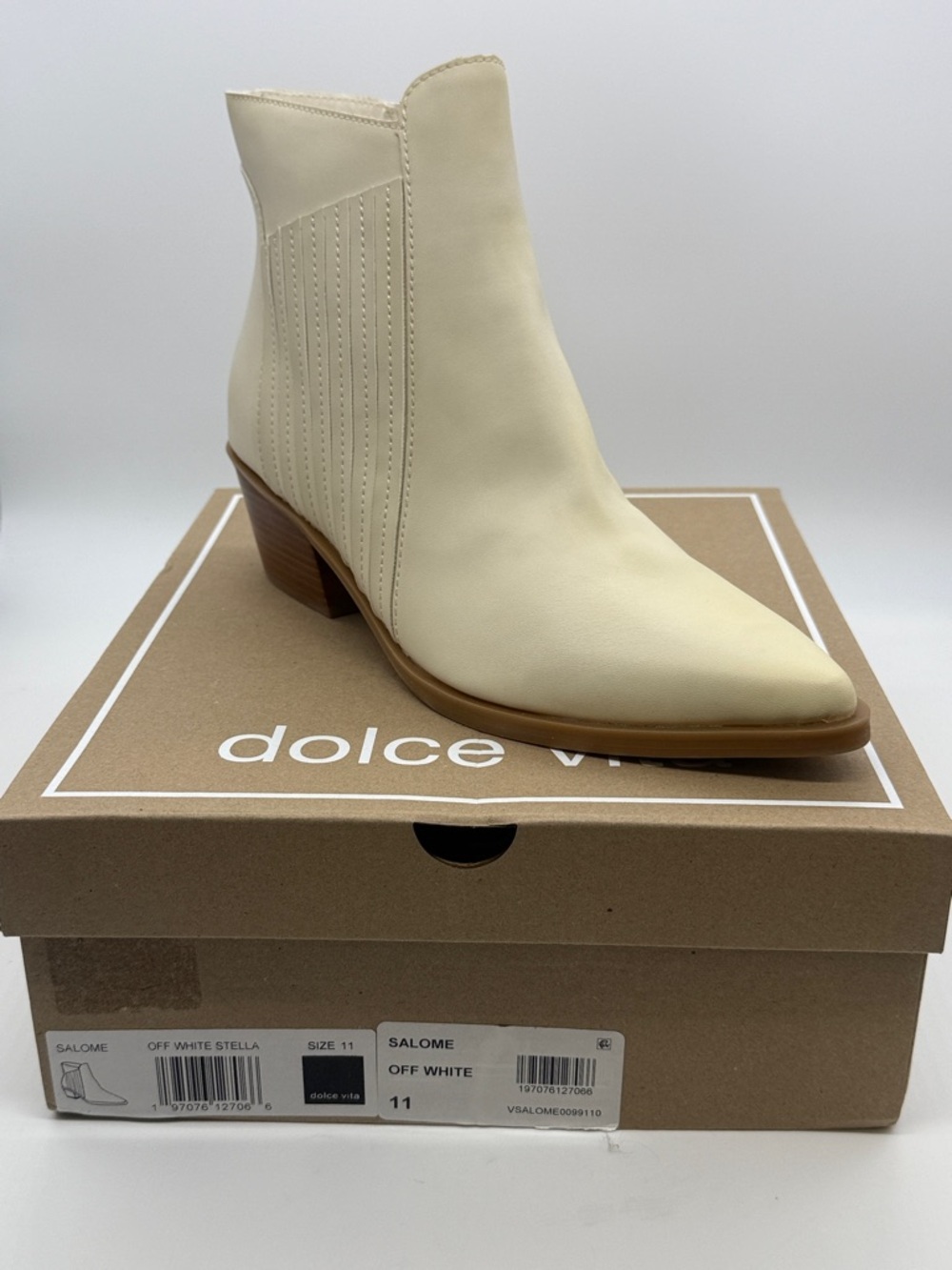 Dolce Vita Off-White Pointed Chelsea Ankle Boot